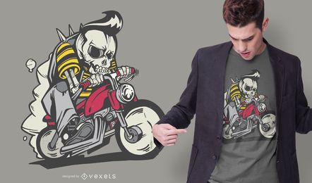 Diseño de camiseta Outlaw Skeleton Bike Rider