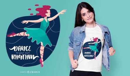 Desenho de t-shirt com citação de bailarina