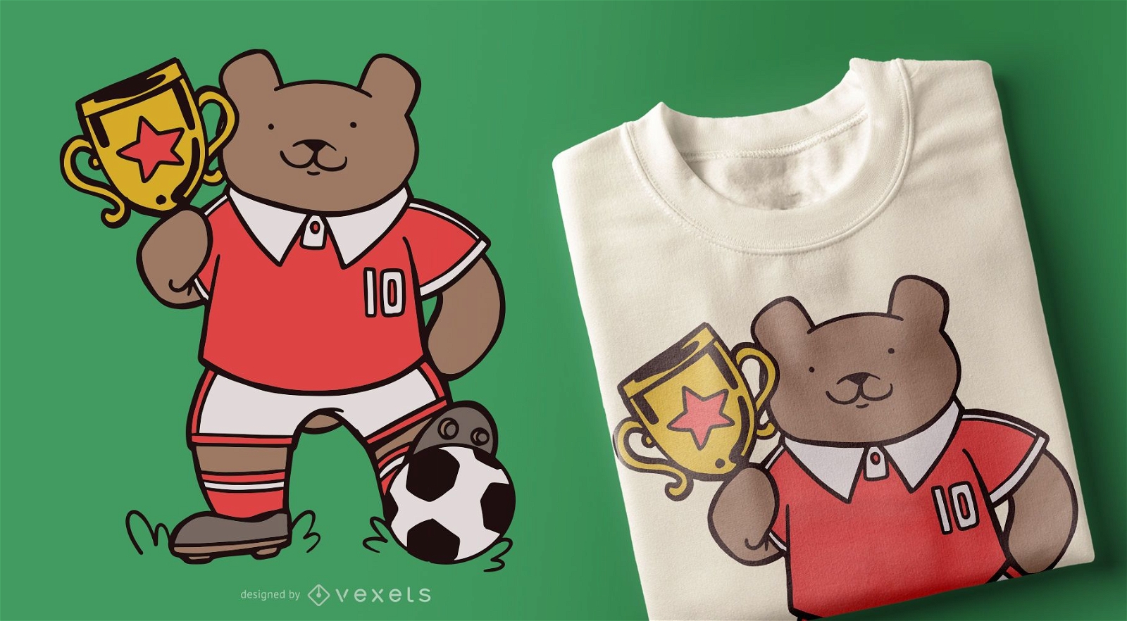 Design de camiseta de urso de futebol