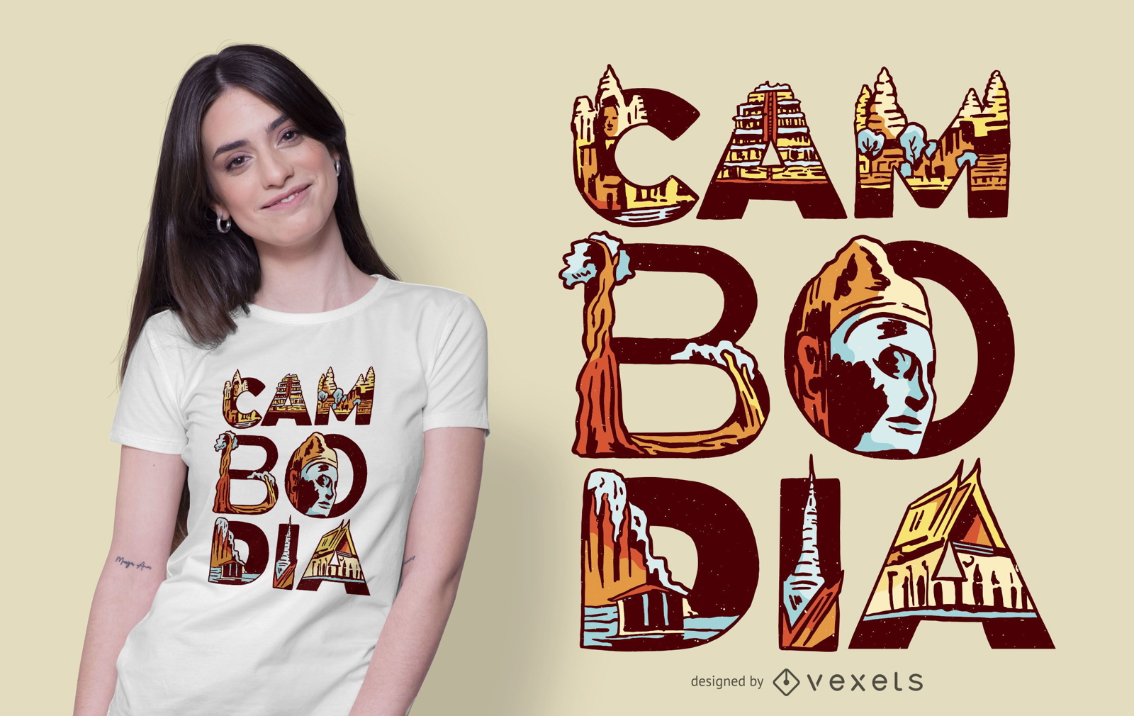 Dise?o de camiseta de Camboya