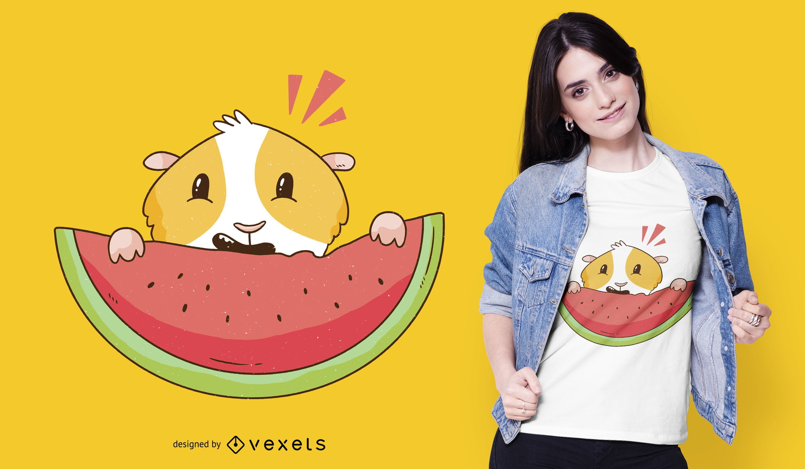 Guinea pig watermelon t-shirt design