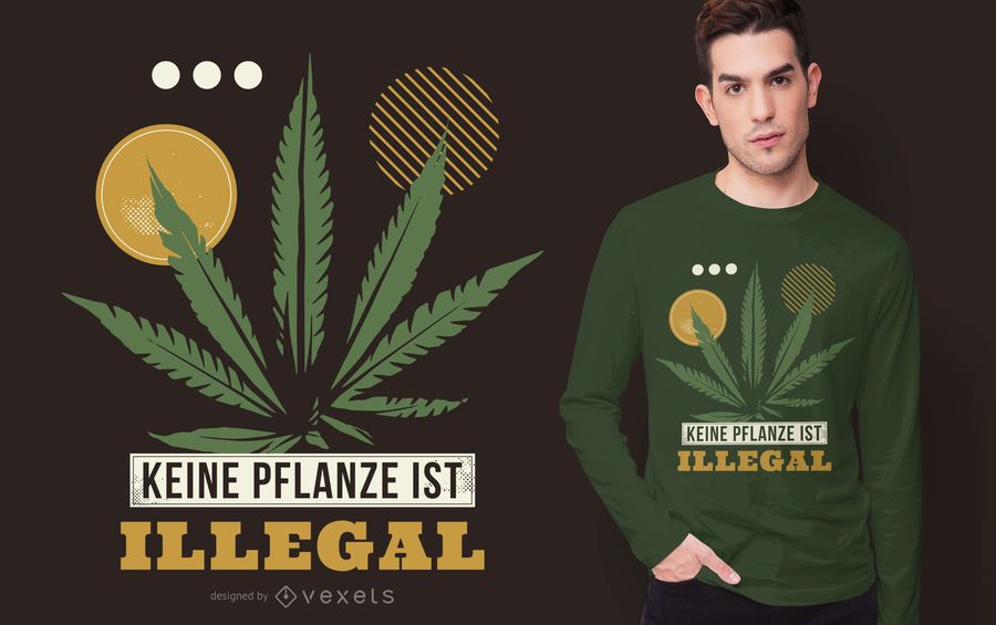 Diseño de camiseta de cita alemana de marihuana Diseño de camiseta de cita alemana de marihuana