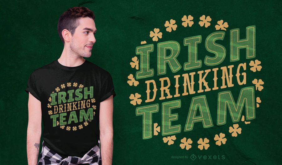 Diseño de camiseta del equipo de bebida irlandesa. Diseño de camiseta del equipo de bebida irlandesa.
