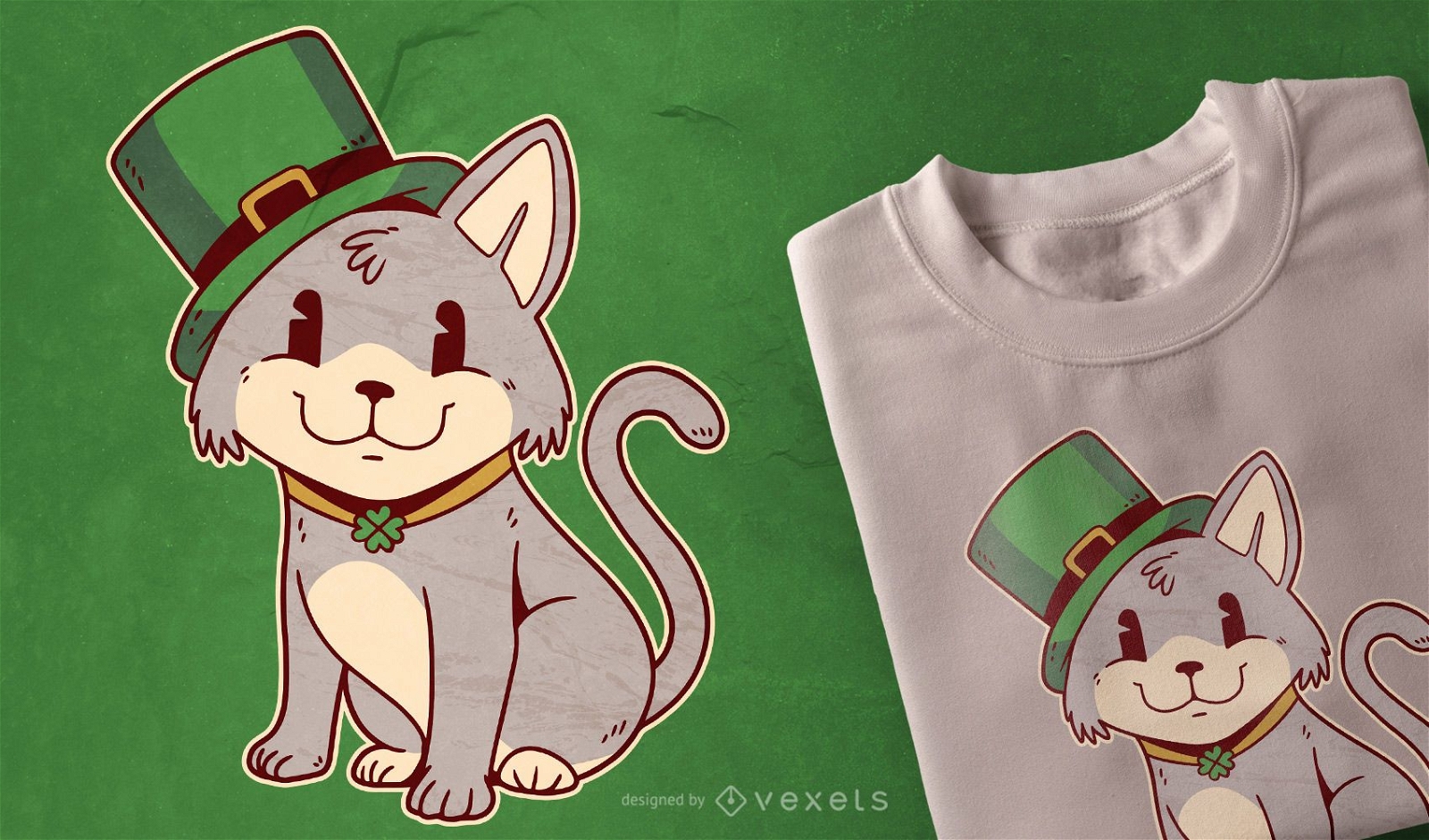 Design de t-shirt de gato irland?s