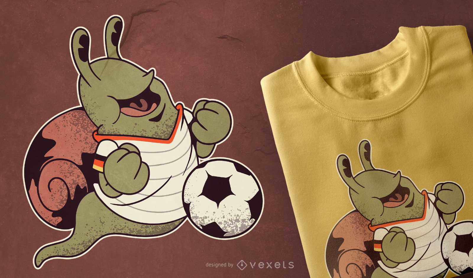 Diseño de camiseta de fútbol caracol