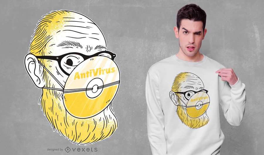 Design de t-shirt antivírus Design de t-shirt antivírus