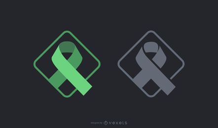 Conjunto de símbolos de fita preta verde