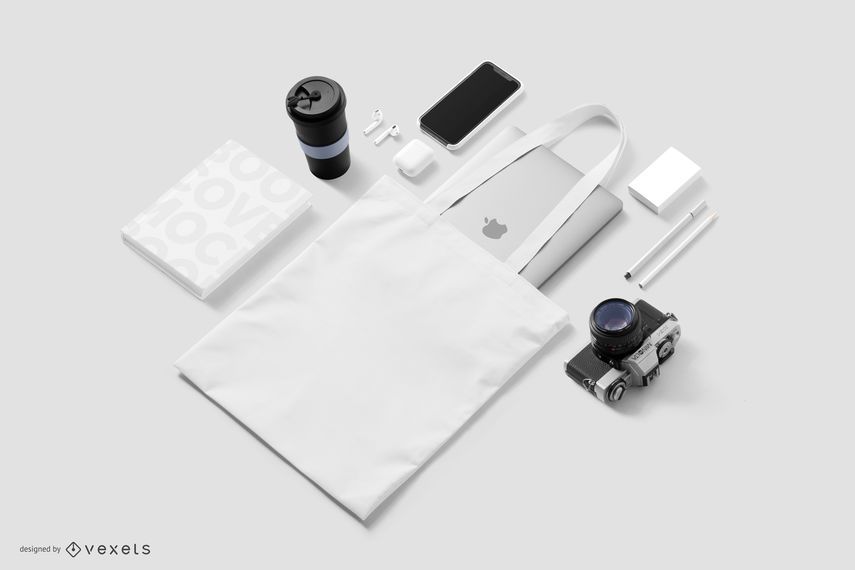 Isometric Tech Lifestyle Elements Mockup Isometric Tech Lifestyle Elements Mockup