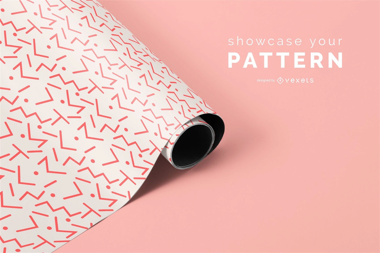 Fabric Roll Pattern Mockup