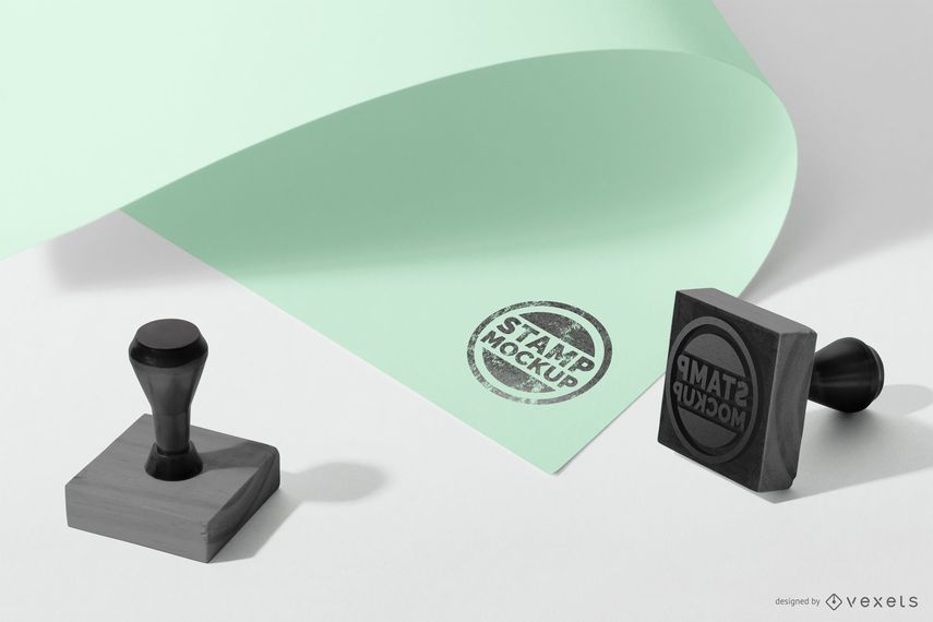Maqueta de logotipo de sello de goma Maqueta de logotipo de sello de goma