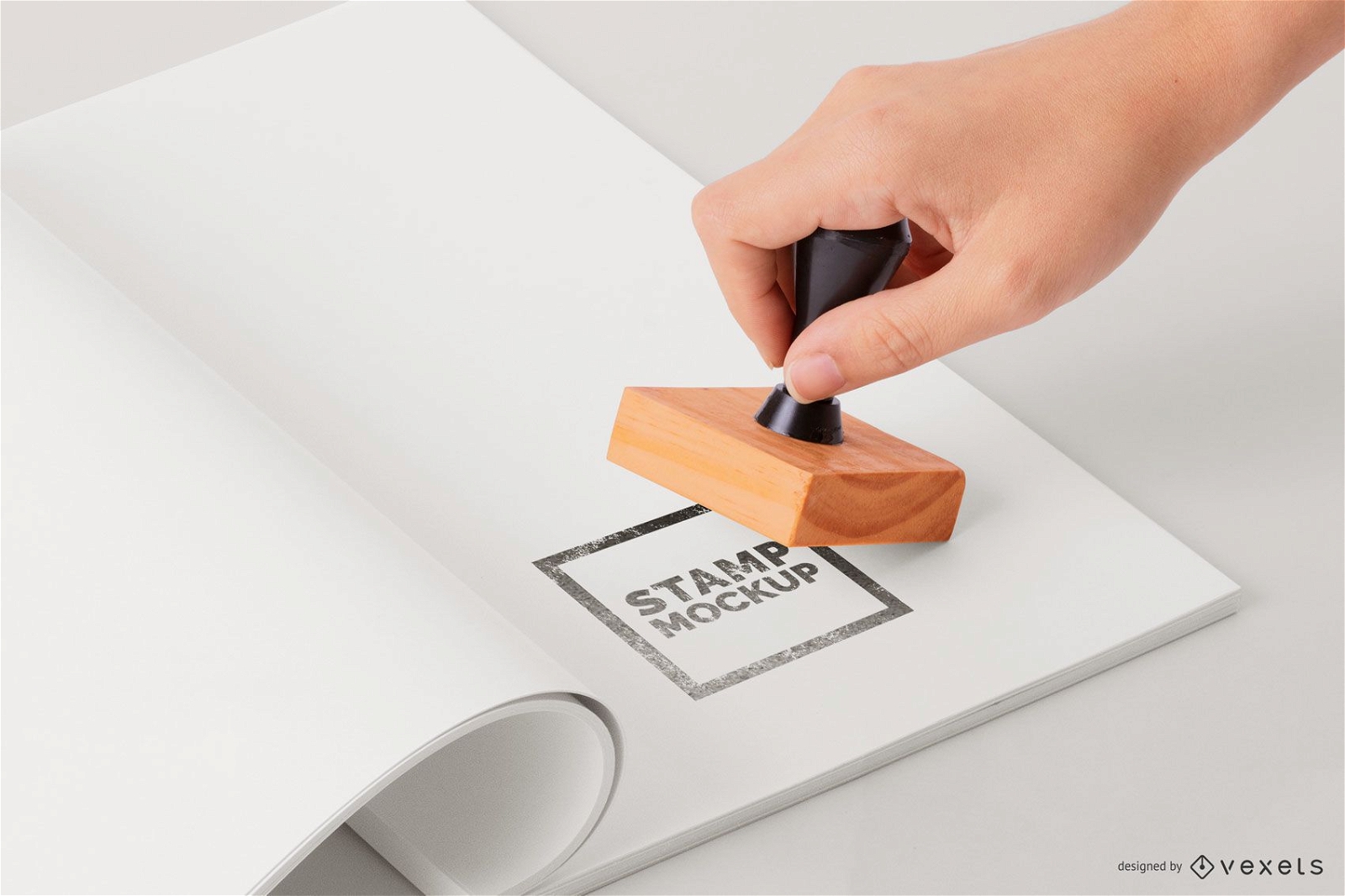 Hand Stamping Paper Mockup