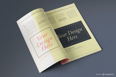Open Magazine Mockup Design