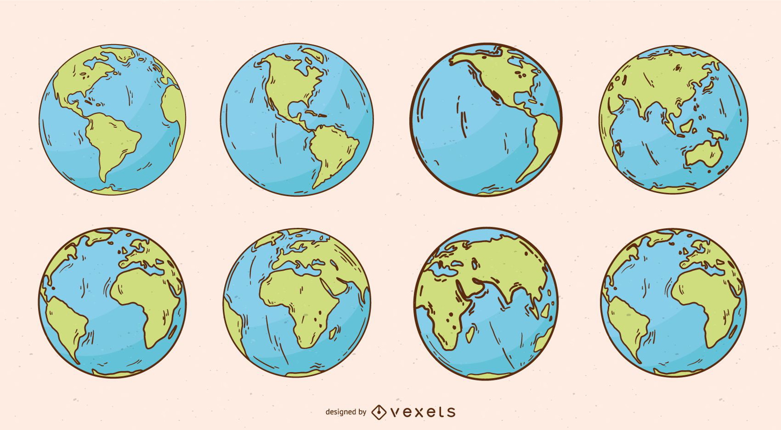 Paquete de ilustraciones del globo del planeta tierra