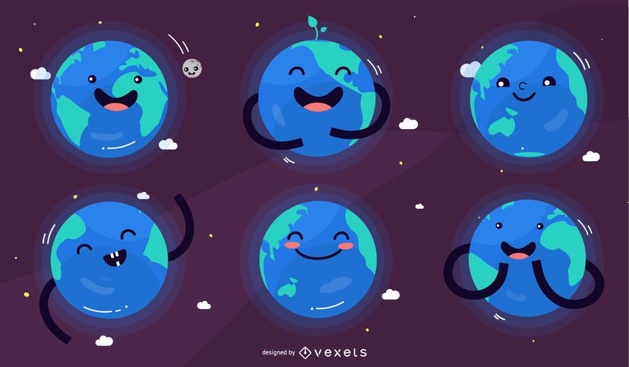Planet earth character set Planet earth character set