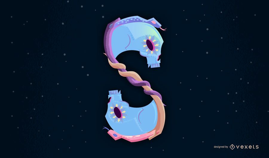 Letter s skull typography design Letter s skull typography design