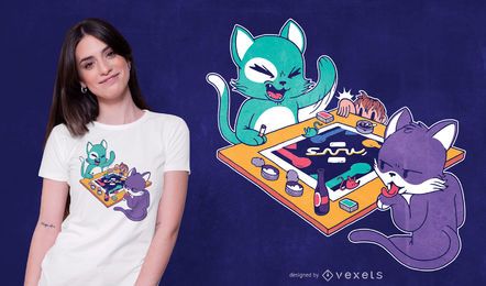 Cats board game t-shirt design