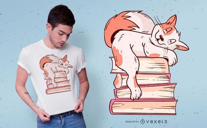 Cat books t-shirt design Cat books t-shirt design