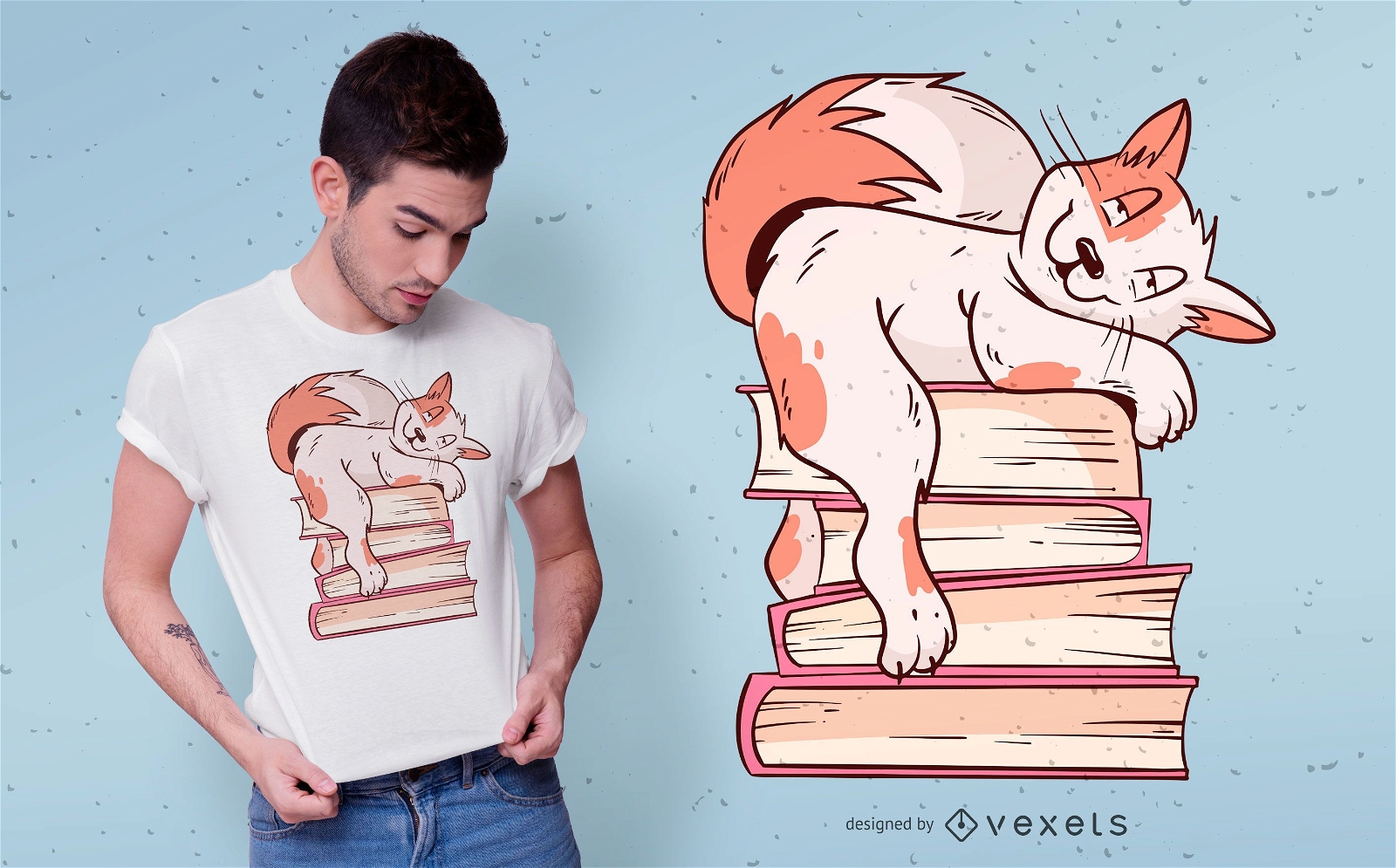 Cat books t-shirt design