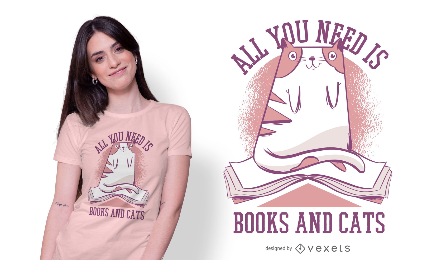 Livro Design de t-shirt com citação de gato