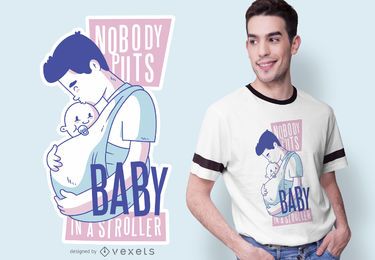 Design de t-shirt com citações do pai babywearing