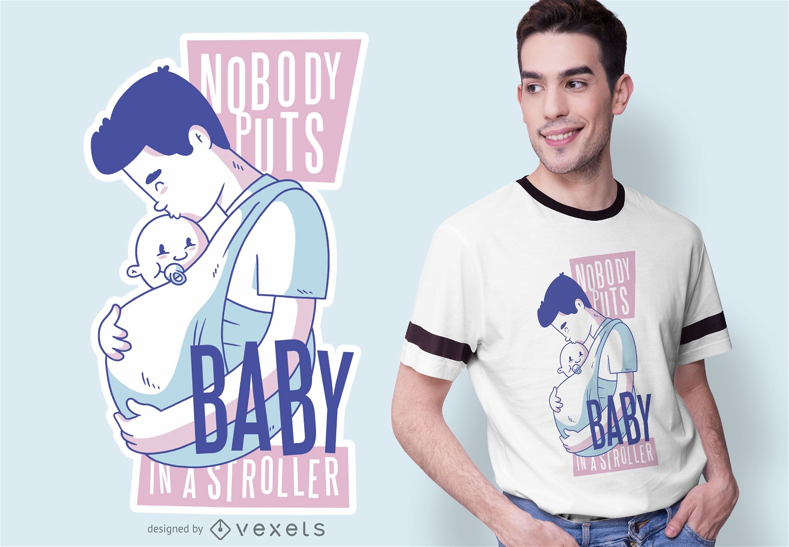 Babytragender Papa Zitat T-Shirt Design
