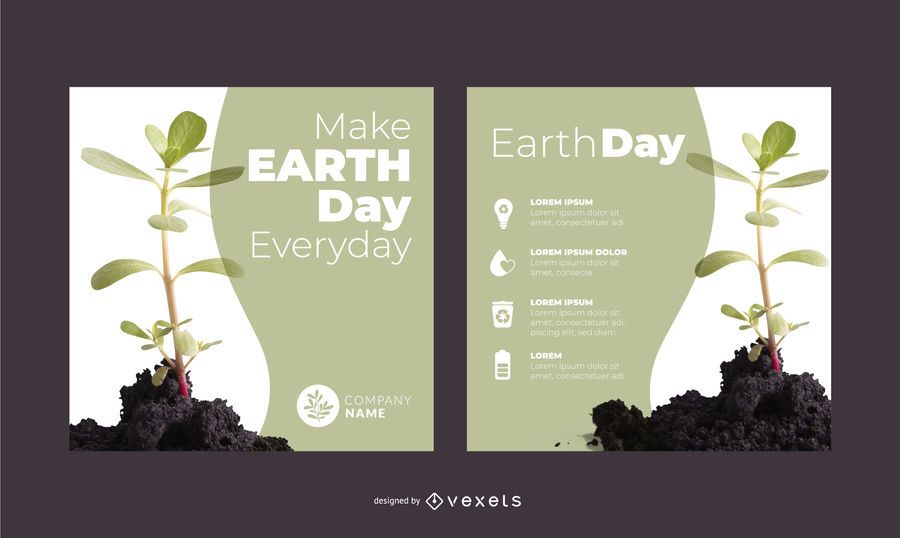 Earth day plant banner set Earth day plant banner set