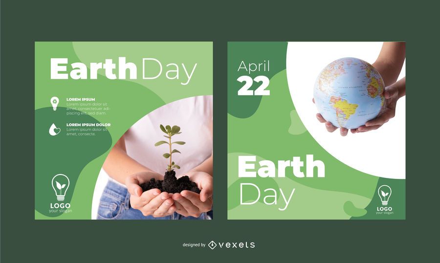 Earth Day Mockup Square Banner Set Earth Day Mockup Square Banner Set
