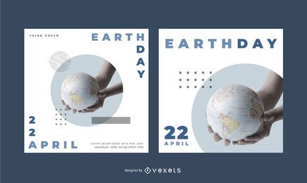 Conjunto de banners editáveis do Dia da Terra