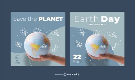 Earth Day Square Banner Pack
