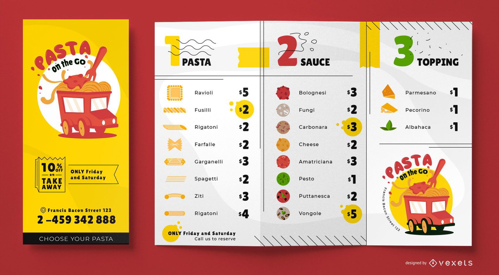 Design de modelo de menu de food truck