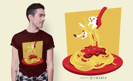 Diseño de camiseta Pasta Cat Diseño de camiseta Pasta Cat