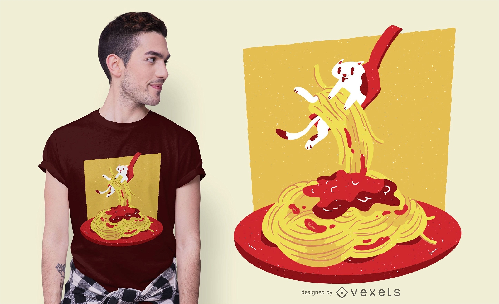 Design de camisetas Pasta Cat