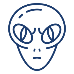 Angry alien head stroke Transparent PNG