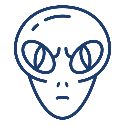 Angry alien head stroke PNG Design