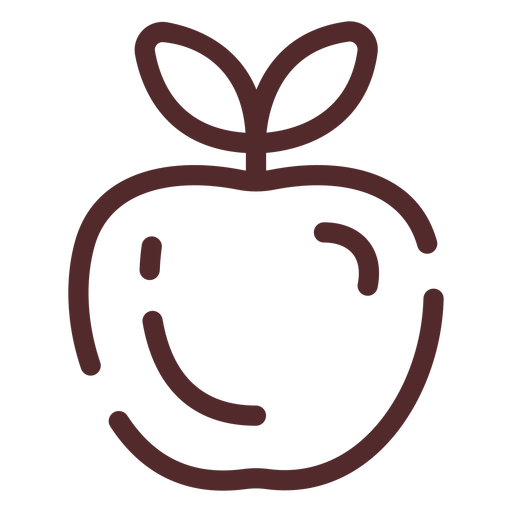 Apple fruit stroke PNG Design