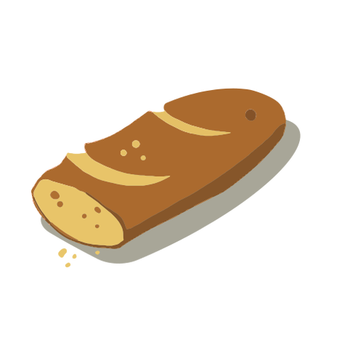 Isométrica de pan baguette Diseño PNG