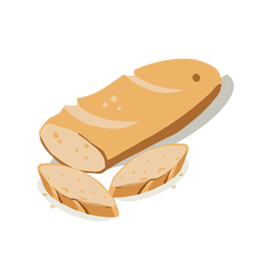 Pan y panes isométrica. Diseño PNG