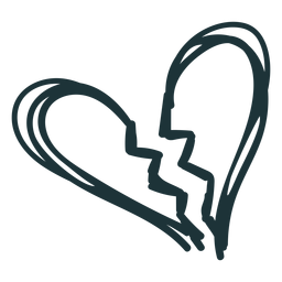 Golpe de corazón roto Diseño PNG