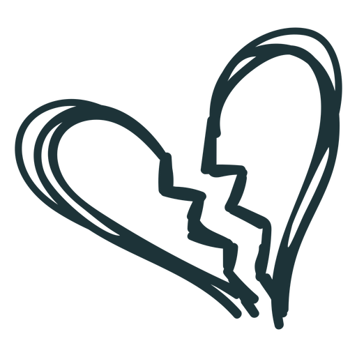 Download Broken Heart Stroke Transparent Png Svg Vector File