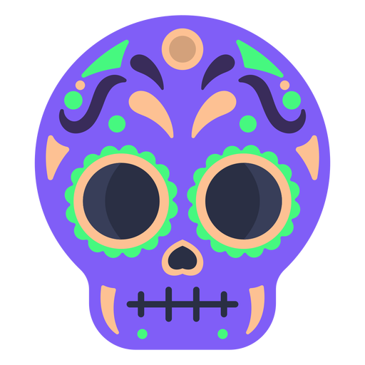 Calavera colorful skull flat PNG Design