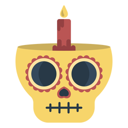 Calavera calavera colorida plana Diseño PNG