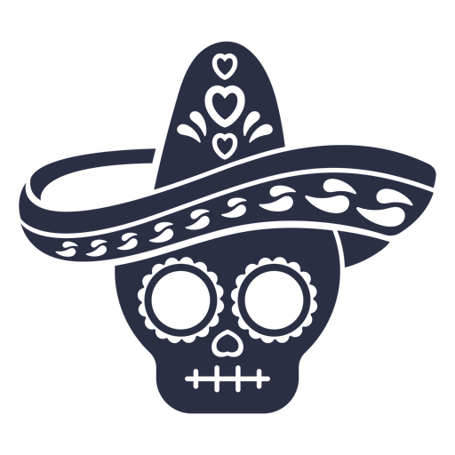 Calavera Skull Sombrero Desenho PNG