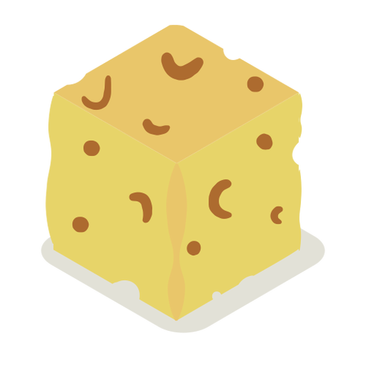 Cubo de queso isométrico Diseño PNG