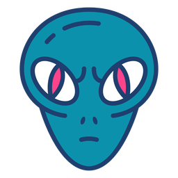 Traço colorido de alienígena com raiva Desenho PNG