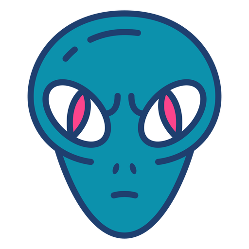 Design PNG E SVG De Cabeça De Alienígena Arredondada Com Traço