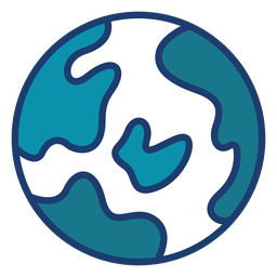 Colorful earth planet stroke PNG Design