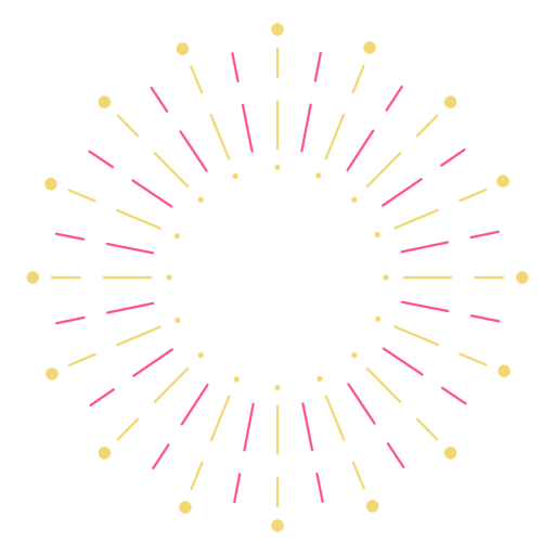 Fogos de artif?cio coloridos finos com tra?os de pontos Desenho PNG