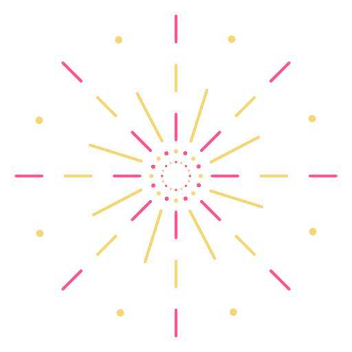 Trazo de fuegos artificiales de puntos de líneas coloridas Diseño PNG