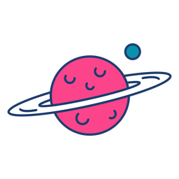 Colorido trazo del planeta Saturno Diseño PNG