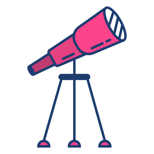 Trazo de telescopio colorido Diseño PNG